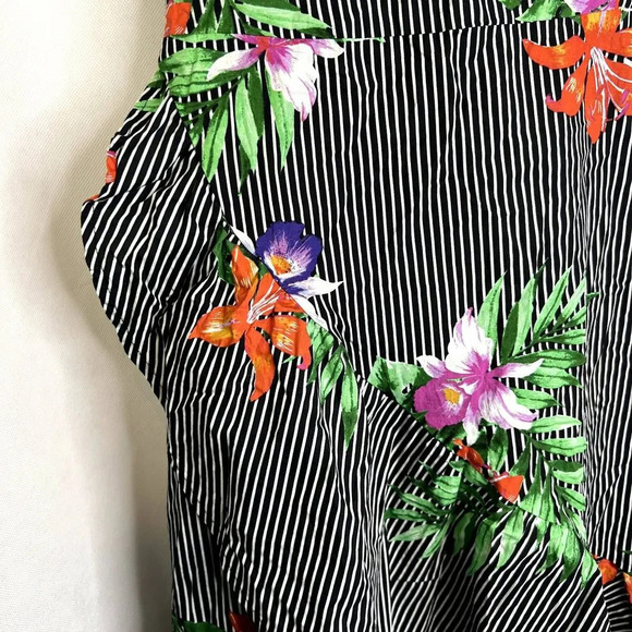Who What Wear Sleeveless Maxi Wrap Dress Striped Tropical Size XXL - Picture 5 of 9